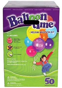 Disposable Helium Tank With 50 Balloons & Ribbon